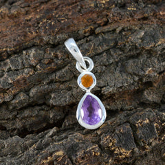 マルチストーンミニマリスト韓国シルバーToi et Moi Yunaaモダンマルチカラーペンダントジュエリー