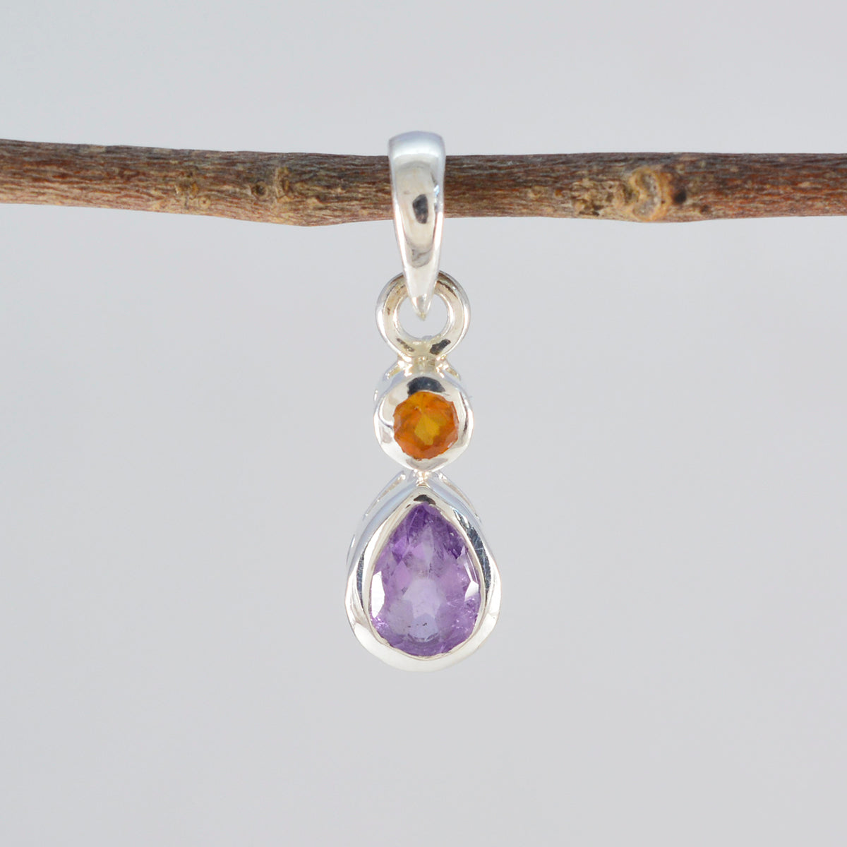 Minimalistische Koreaanse zilveren Toi et Moi Yunaa met meerdere stenen, moderne veelkleurige hangersieraden Secundaire afbeelding