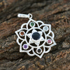 Multi Stone Classic Latijns-Amerikaans 925 Zilver Hepta Lucy Touw-Wire veelkleurige hanger sieraden