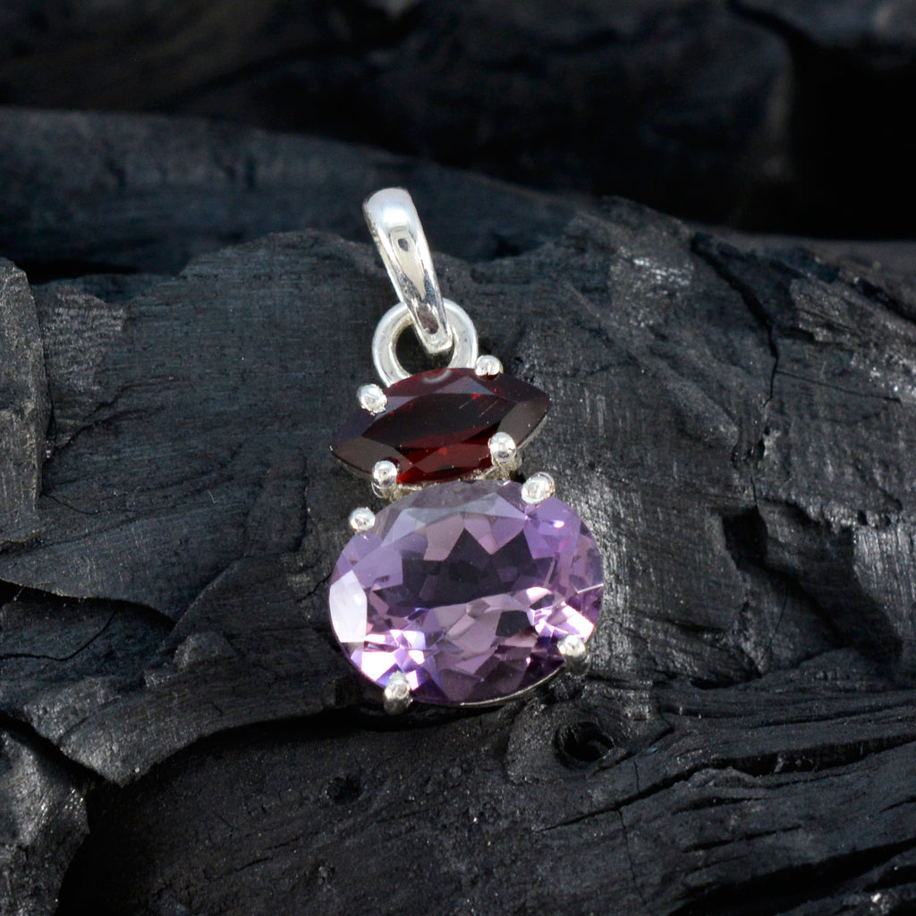Multi Stone Delicate Russian 925 Silver Toi et Moi Yasmin Eternity multicolor Pendant Jewelry