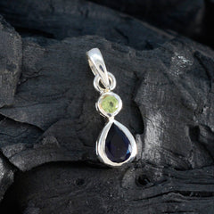 Multi Stone Minimalist Japanese Sterling Silver Toi et Moi Yana Contemporary multicolor Pendant Jewellery