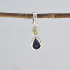 Multi Stone Minimalist Japanese Sterling Silver Toi et Moi Yana Contemporary multicolor Pendant Jewellery