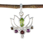 Multi Stone Dainty Turkish 92.5 Silver Hepta multicolor Pendant