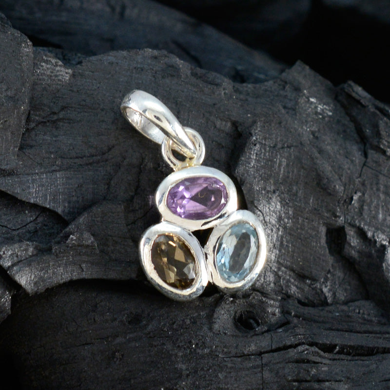 Eleganter koreanischer 92,5er Silber Trilogy Ling Cocktail Multicolor Anhänger Schmuck