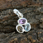 Eleganter koreanischer 92,5er Silber Trilogy Ling Cocktail Multicolor Anhänger Schmuck