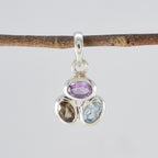 Eleganter koreanischer 92,5er Silber Trilogy Ling Cocktail Multicolor Anhänger Schmuck