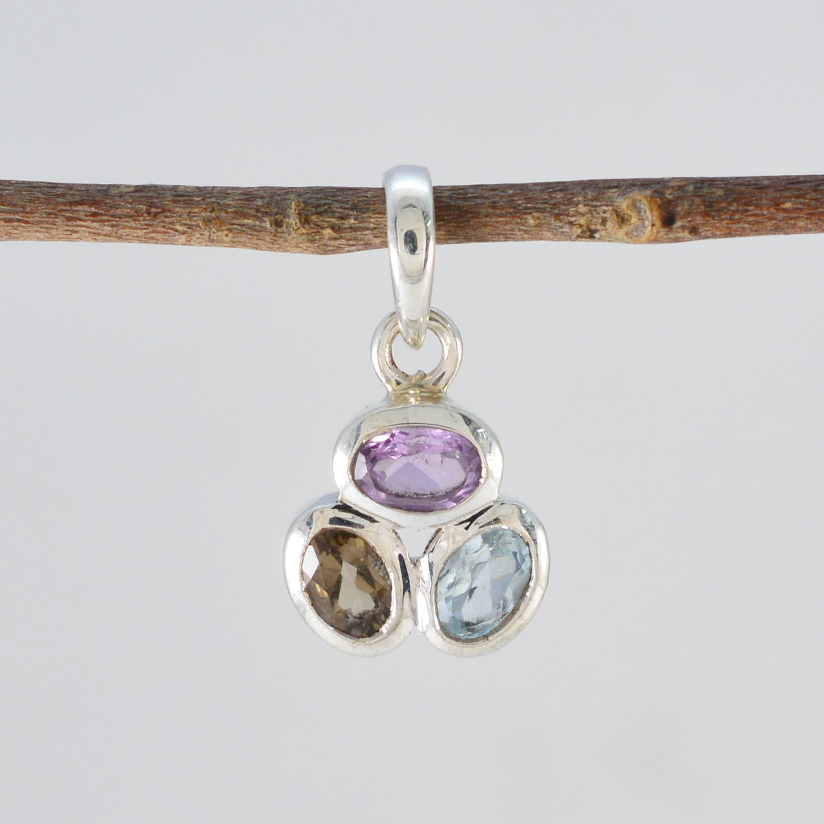 Eleganter koreanischer 92,5er Silber Trilogy Ling Cocktail Multicolor Anhänger Schmuck