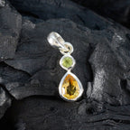 Multi Stone Minimalist Korean 925 Silver Toi et Moi Yinga Abstract multicolor Pendant Jewelry