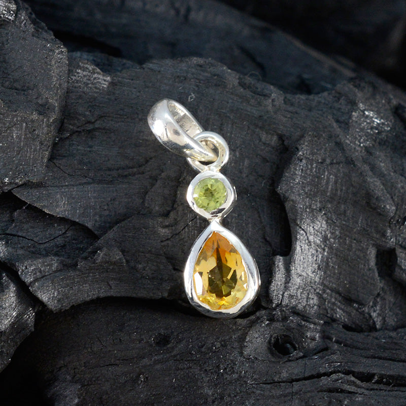 Multi Stone Minimalist Korean 925 Silver Toi et Moi Yinga Abstract multicolor Pendant Jewelry