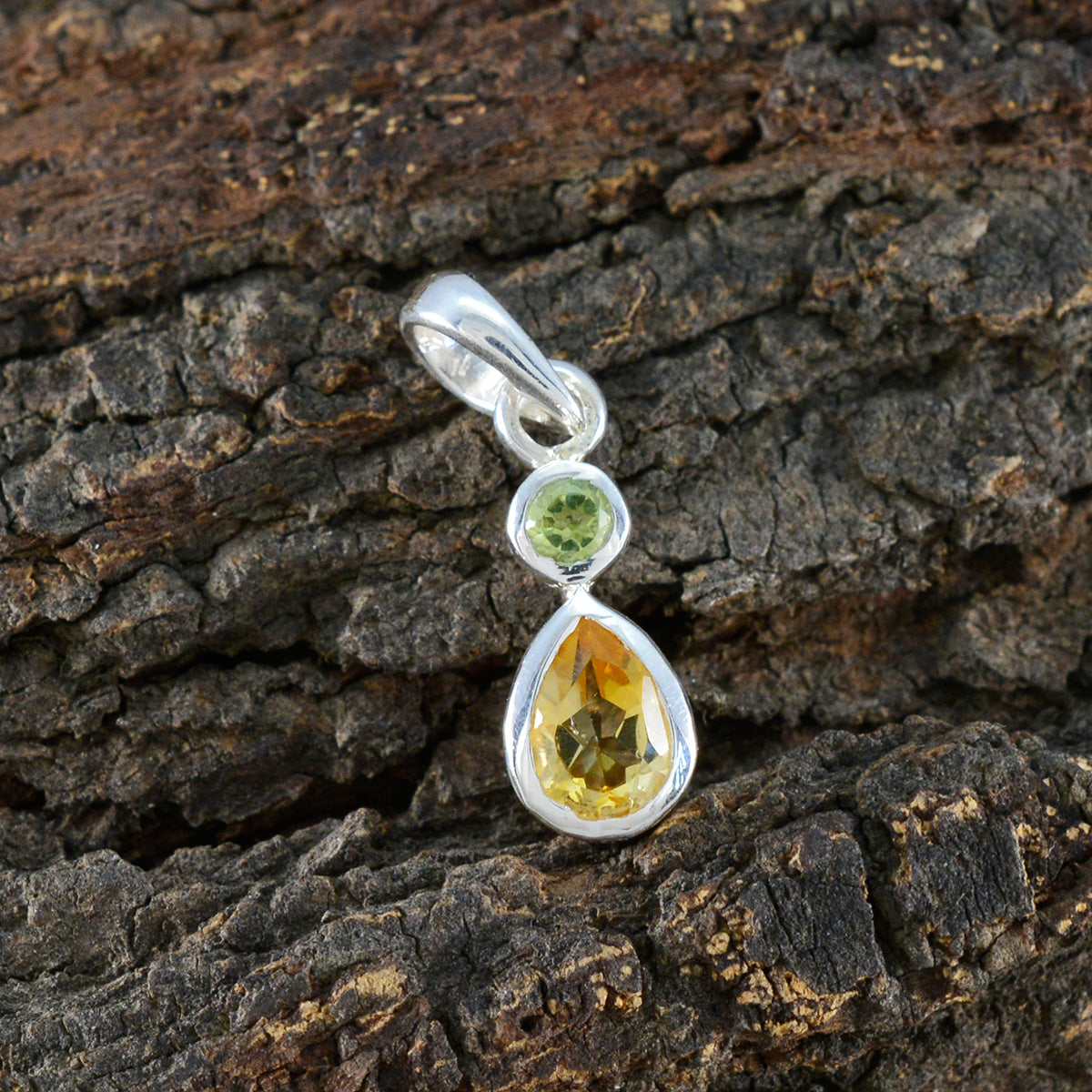 Multi Stone Minimalist Korean 925 Silver Toi et Moi Yinga Abstract multicolor Pendant Jewelry