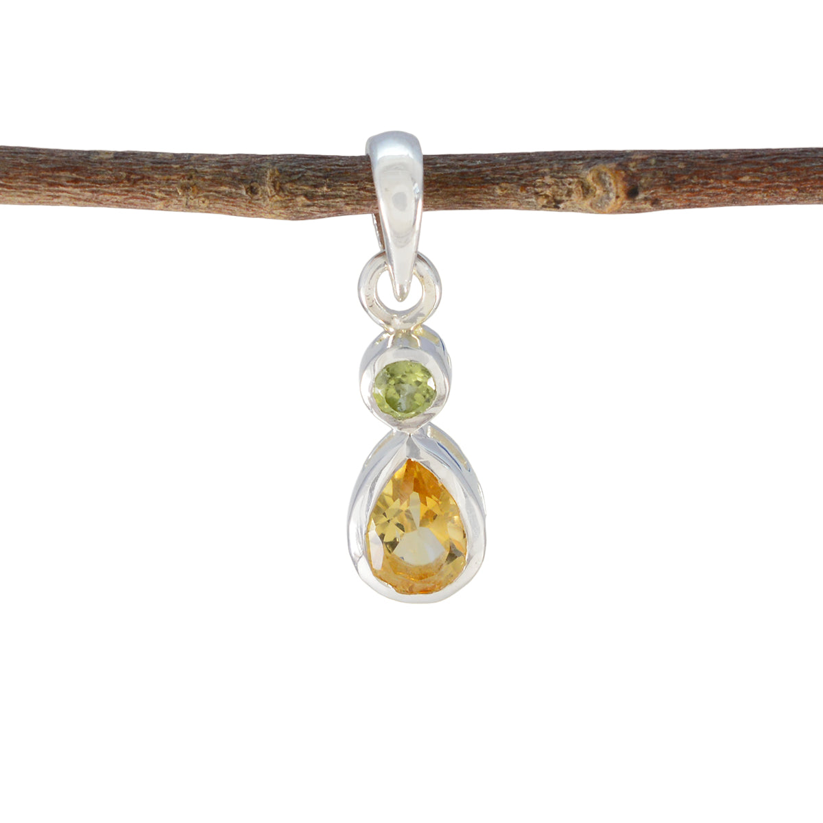 Multi Stone Minimalist Korean 925 Silver Toi et Moi multicolor Pendant Huvudsaklig produktbild