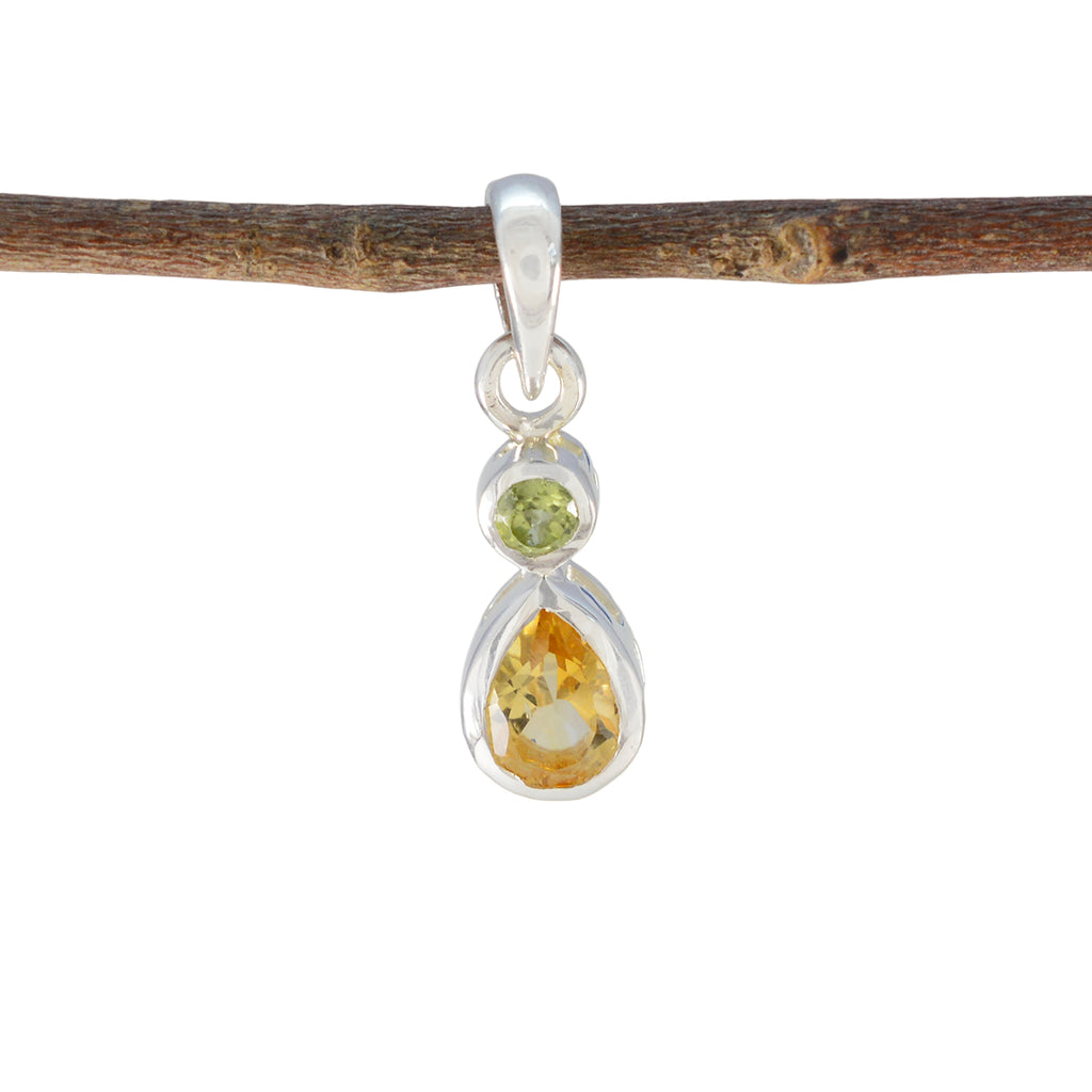 Multi Stone Minimalist Korean 925 Silver Toi et Moi multicolor Pendant