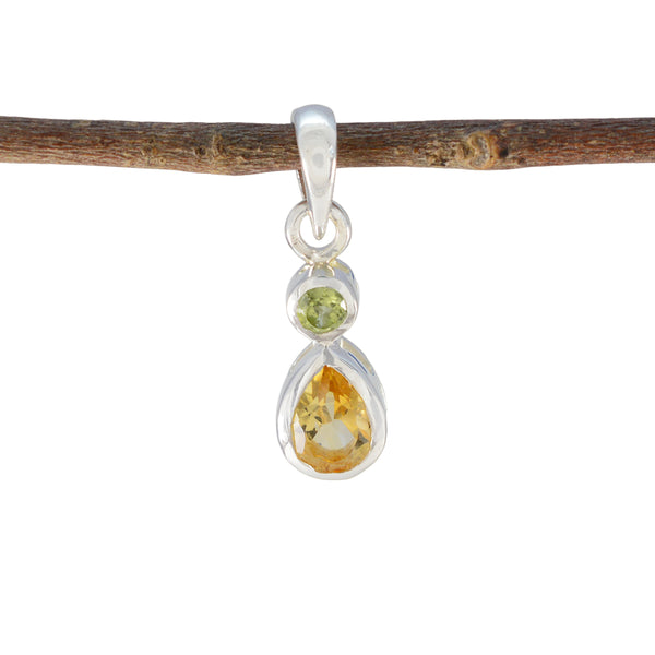 Multi Stone Minimalist Korean 925 Silver Toi et Moi multicolor Pendant