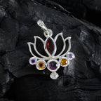 Multi Stone Dainty American Silver Hepta Luisa Rope-Wire multicolor Pendant Jewelry