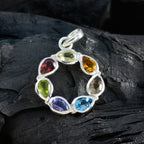 Multi Stone Dainty Egyptian 92.5 Silver Hepta Inès Contemporary multicolor Pendant Jewellery