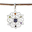 Multi Stone Classic Moroccan Silver Hepta multicolor Pendant