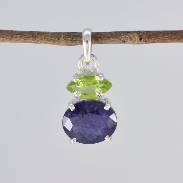 Multi Stone Delicate Egyptian Silver Toi et Moi Zoe Modern multicolor Pendant Jewelry
