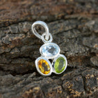 Multi Stone Elegant Japanese Silver Trilogy Mei Bubble multicolor Pendant Jewelry