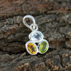 Multi Stone Elegant Japanese Silver Trilogy Mei Bubble multicolor Pendant Jewelry