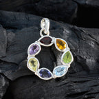 Multi Stone Dainty American Sterling Silver Hepta Isabella Trendy multicolor Pendant Jewellery
