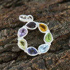 Multi Stone Dainty American Sterling Silver Hepta Isabella Trendy multicolor Pendant Jewellery