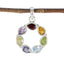 Multi Stone Dainty American Sterling Silver Hepta multicolor Pendant