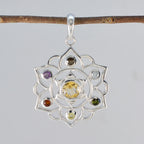 Flerfärgade hängsmycken med klassiska turkiska silverhängen i 925 silver med Hepta Maya-rep och tråd