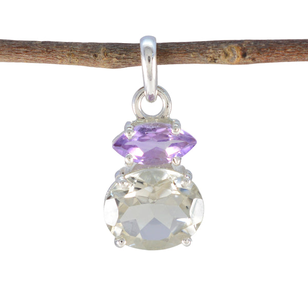 Multi Stone Delicate American 925 Silver Toi et Moi multicolor Pendant