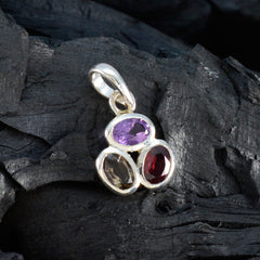 マルチストーン エレガントな日本製 925 シルバー トリロジー ナオミ ハート マルチカラー ペンダント ジュエリー