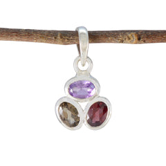 Multi Stone Elegant Japanese 925 Silver Trilogy multicolor Pendant
