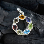 Multi Stone Dainty Latin American 92.5 Silver Hepta Isla Engagement multicolor Pendant Jewellery