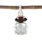 Multi Stone Delicate Latin American Silver Toi et Moi multicolor Pendant