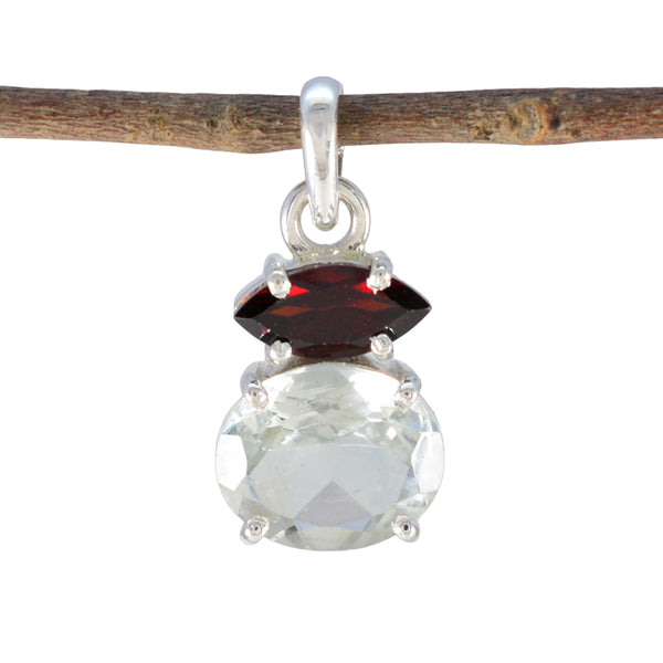 Multi Stone Delicate Latin American Silver Toi et Moi multicolor Pendant