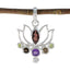 Multi Stone Dainty Moroccan Sterling Silver Hepta multicolor Pendant