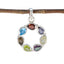 Multi Stone Dainty Russian Silver Hepta multicolor Pendant