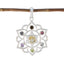 Multi Stone Classic Latin American Sterling Silver Hepta multicolor Pendant