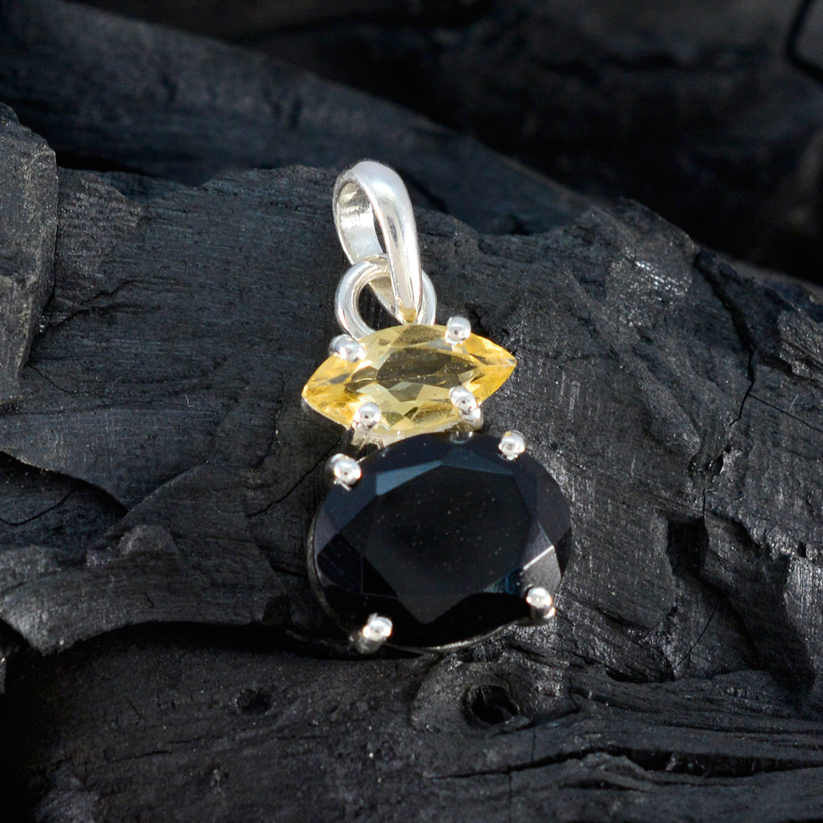 Multi Stone Delicate Russische Sterling Zilveren Toi et Moi Zoey Verlovingshanger met veelkleurige hangers