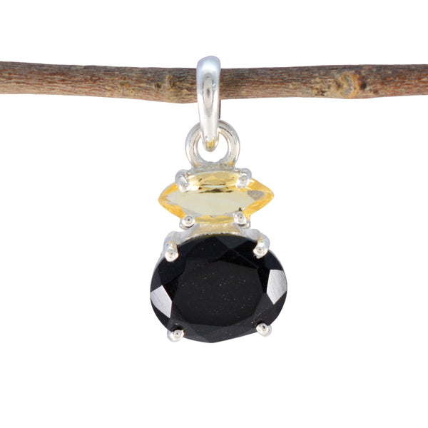 Multi Stone Delicate Russian Sterling Silver Toi et Moi multicolor Pendant