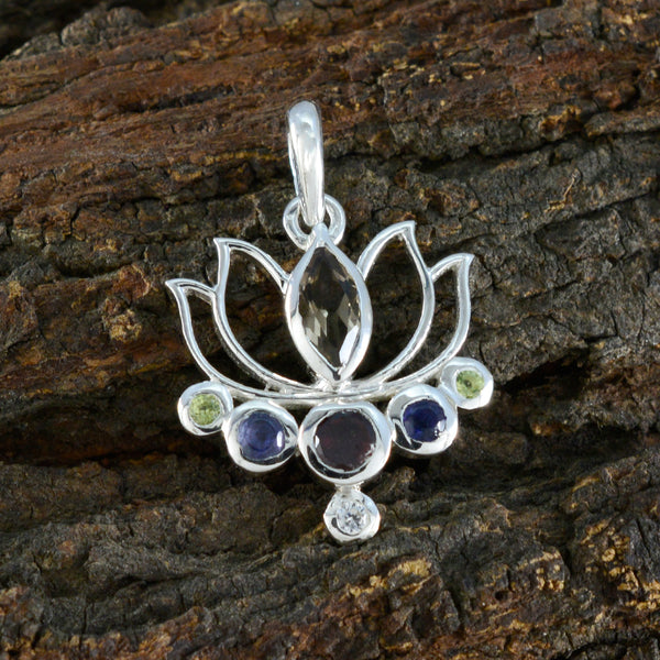 Multi Stone Dainty Egyptian 925 Silver Hepta Natalia Rope-Wire multicolor Pendant Jewelry