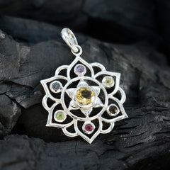 マルチストーンクラシックロシア925シルバーヘプタネラロープワイヤーマルチカラーペンダントジュエリー