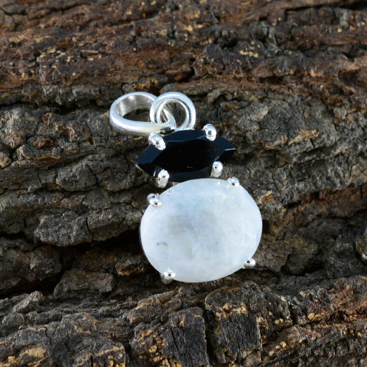 Multi Stone Delicate Moroccan 925 Silver Toi et Moi Yasmin wedding multicolor Pendant Jewelry