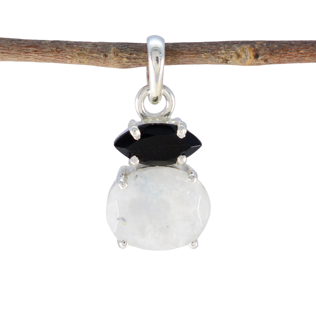 Multi Stone Delicate Moroccan 925 Silver Toi et Moi multicolor Pendant