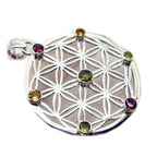 Multi Stone Statement French Silver multiple Leah Victorian multicolor Pendant Jewelry