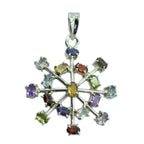 Multi Stone Eye-catching Turkish Silver multiple multicolor Pendant