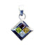 Multi Stone Whisper-thin Egyptian 92.5 Silver quarter multicolor Pendant