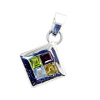 Multi Stone Whisper-thin Egyptian 92.5 Silver quarter Mathilde Trendy multicolor Pendant Jewellery
