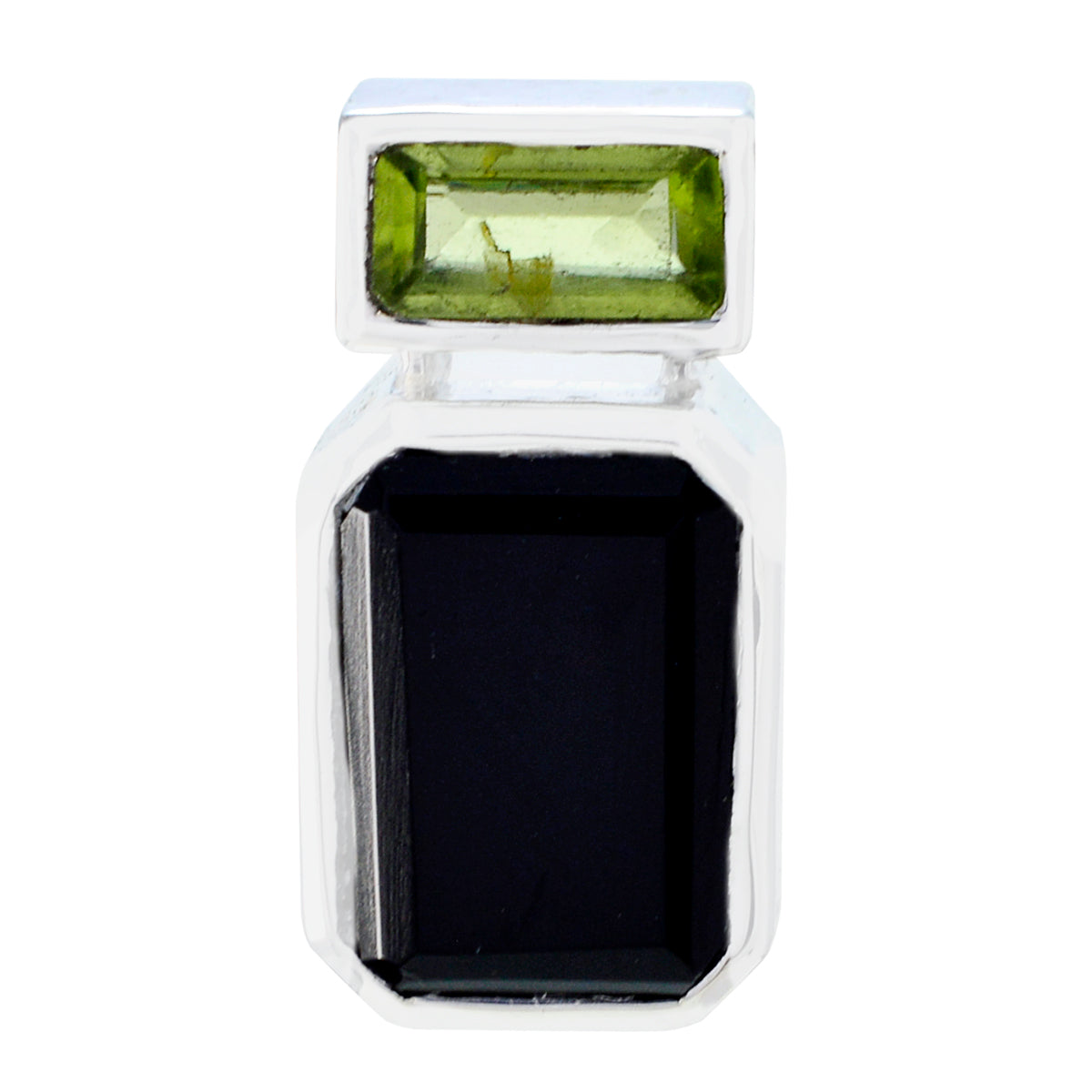 Multi Stone Whisper-thin Turkish Sterling Silver Toi et Moi multicolor Pendant Imagen principal del producto