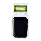 Multi Stone Whisper-thin Turkish Sterling Silver Toi et Moi multicolor Pendant