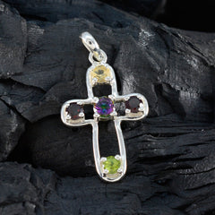 Multi Stone Dainty Turkish 925 Silver quarter Camila Cocktail multicolor Pendant Jewelry