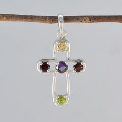 Multi Stone Dainty Turkish 925 Silver quarter Camila Cocktail multicolor Pendant Jewelry